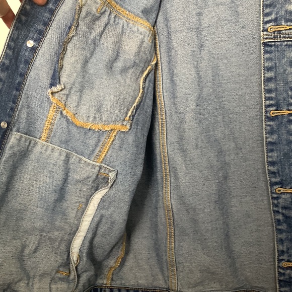 Forever 21 Men Blue Denim Distressed Jacket - Medium - Picture 11 of 11